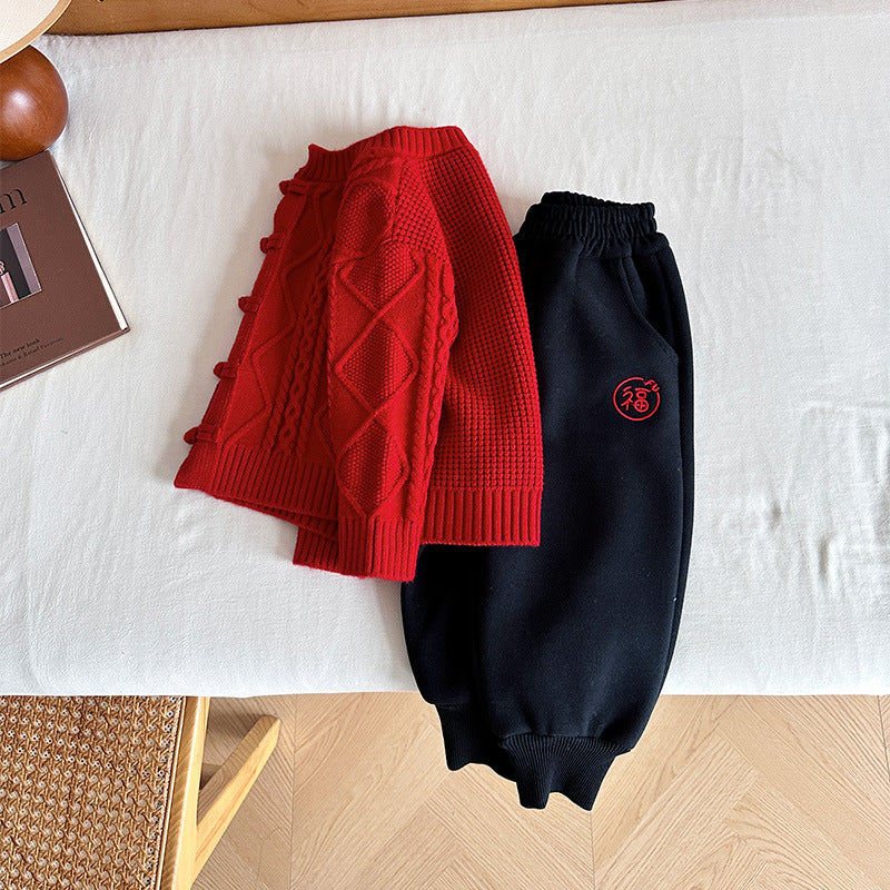 Kids' Chinese New Year Knitted Cardigan