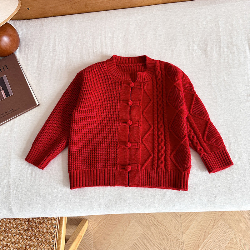Kids' Chinese New Year Knitted Cardigan