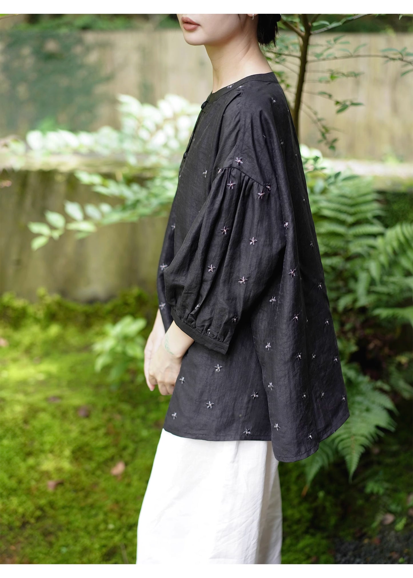 Mana Women's Classic Xiangyun Silk Summer Shirt
