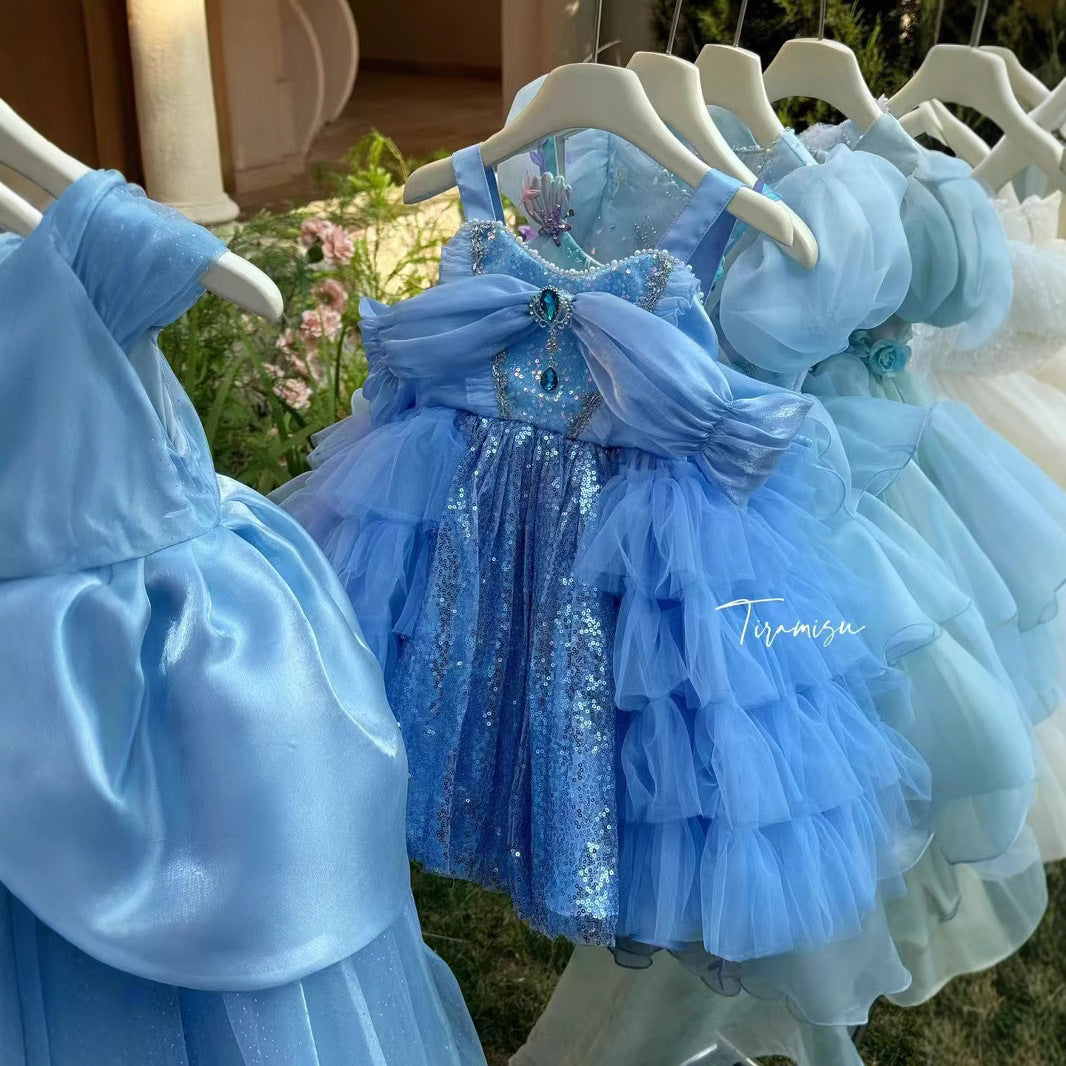 Tiramisu Girls' Sapphire Sparkle Fairy Dress (100-150/3y-12y)