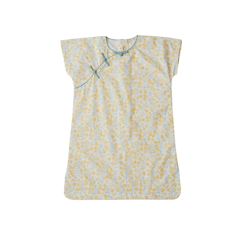 Mana Yellow Lily Blossom Cheongsam Dress