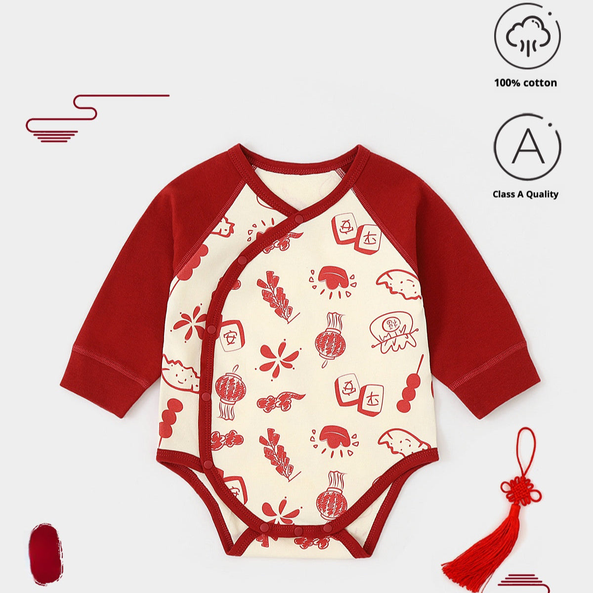 Collection de combinaisons festives rouges pour bébé – Options longues et enveloppantes