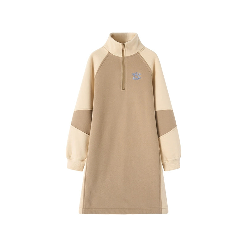 Jollybean Girls Retro Cozy Spliced Fleece Dress (120-170/ 5y-Adult)