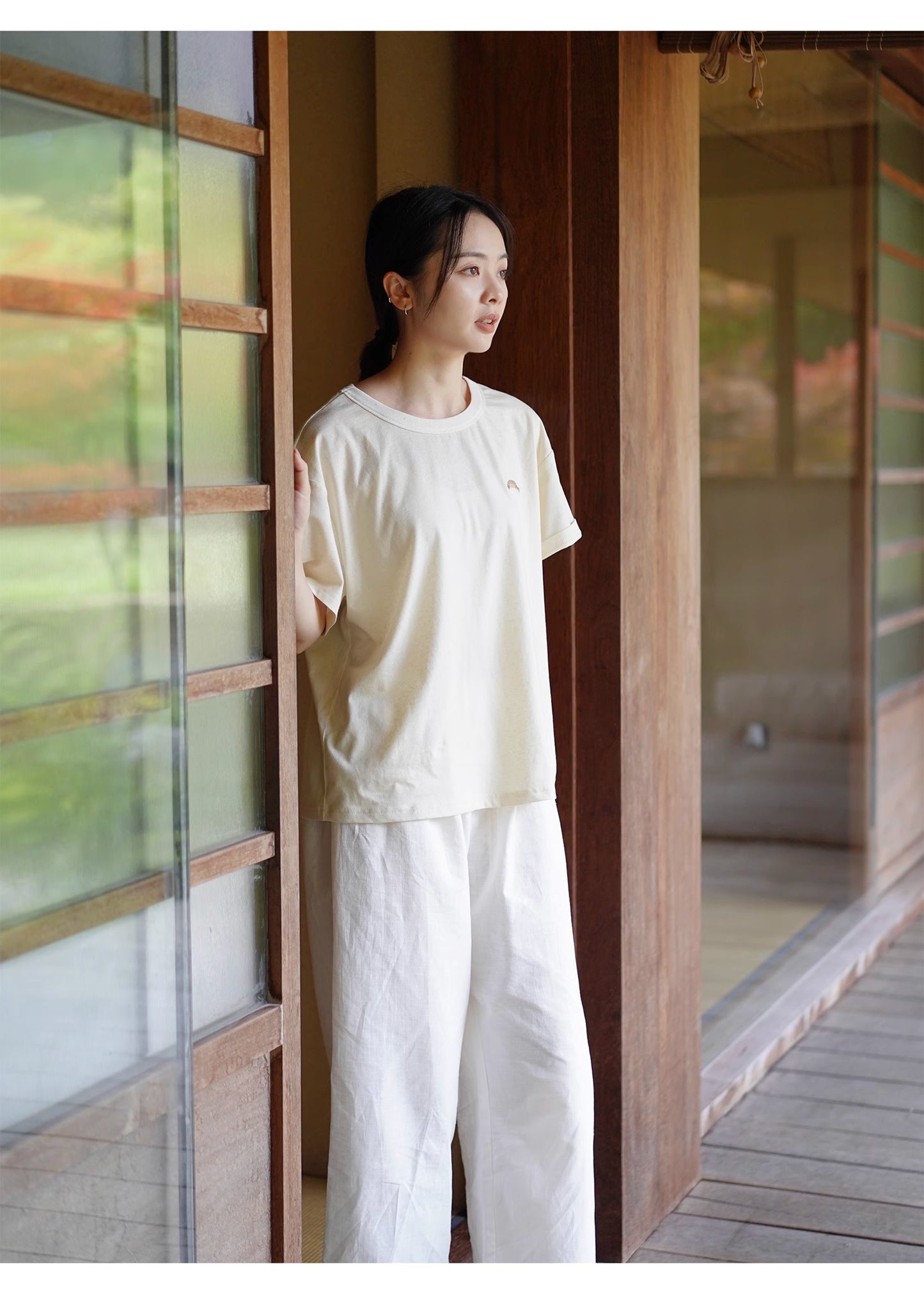 MaNa Family-Matching Cotton Little Fish Embroidery T-shirt
