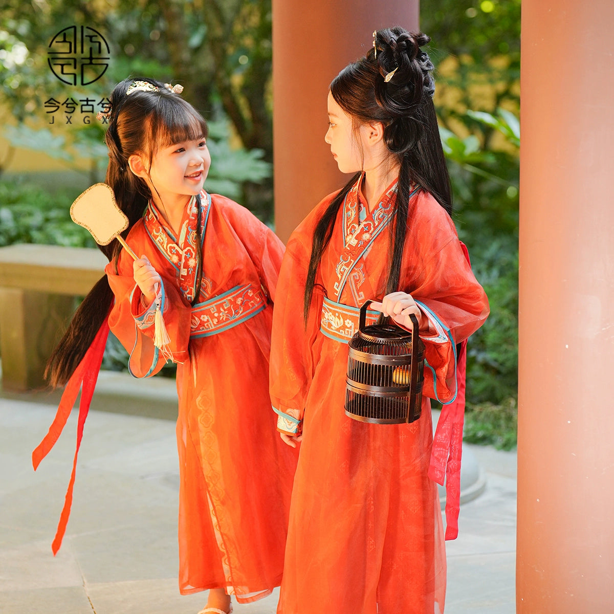 Robe 3 pièces JXGX pour fille, automne/printemps, Nouvel An chinois ---Leihuo