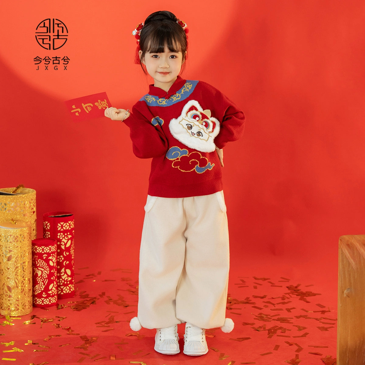 JXGX Kids Chinese New Year Unisex Sweater-LanXu