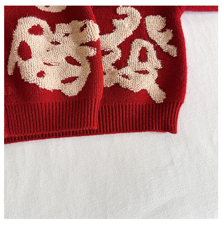 Cardigan « Bonne chance » pour le Nouvel An chinois pour enfants