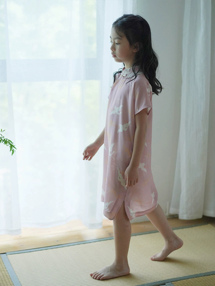 Mana Summer Charm Girls' Silk Qipao Dress cheongsam
