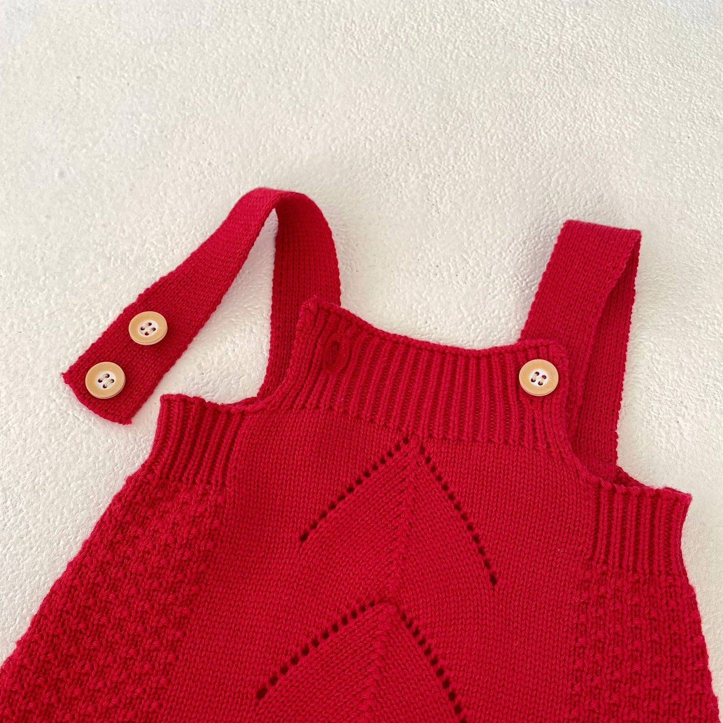 Ensemble 2 pièces body et cardigan en tricot rouge pour bébé fille