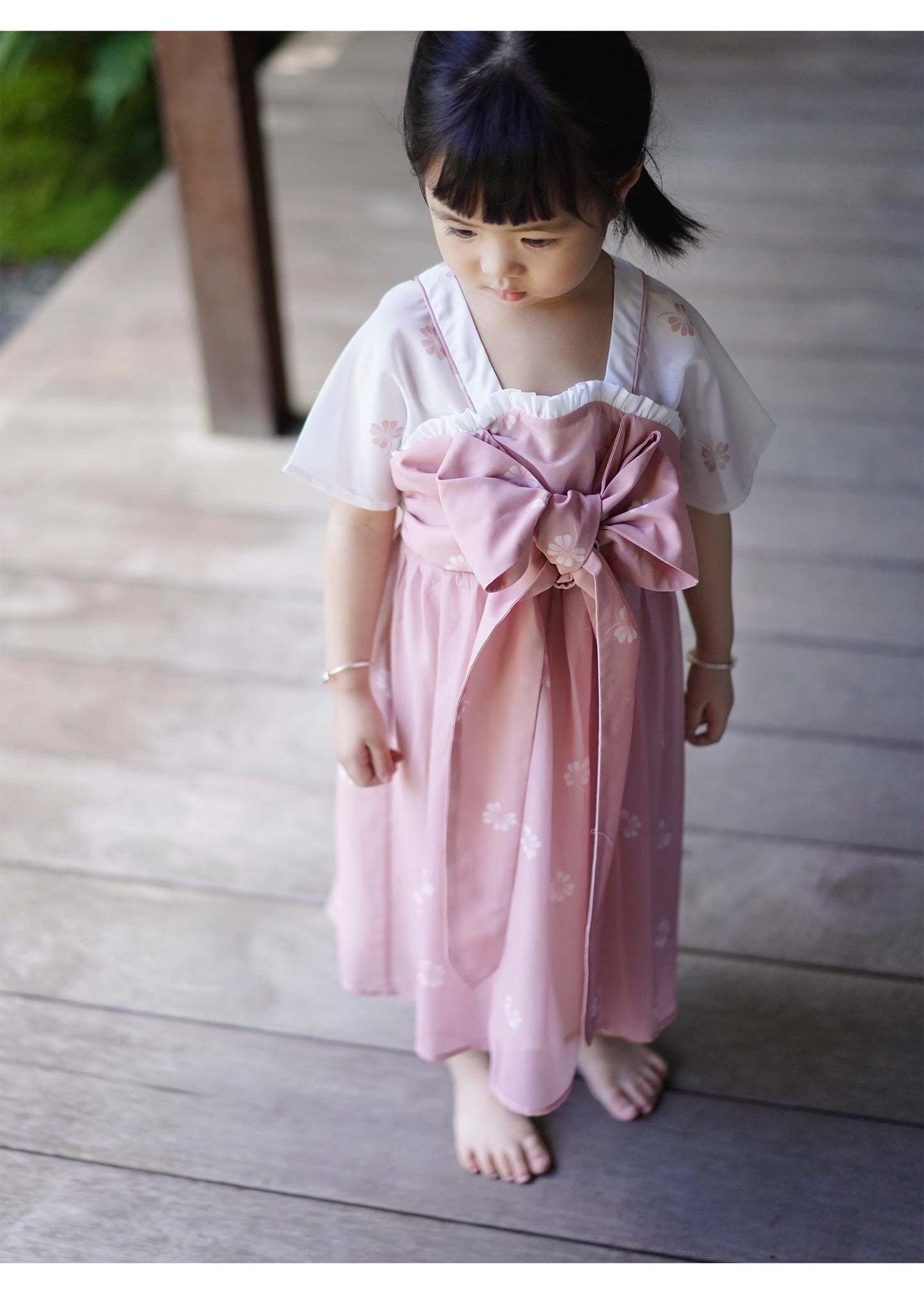 Robe rose à nœud papillon MaNa