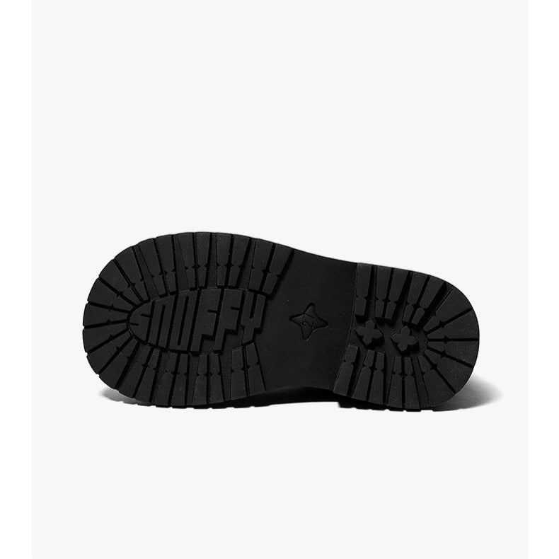 Snoffy Girl Black Leather Shoes