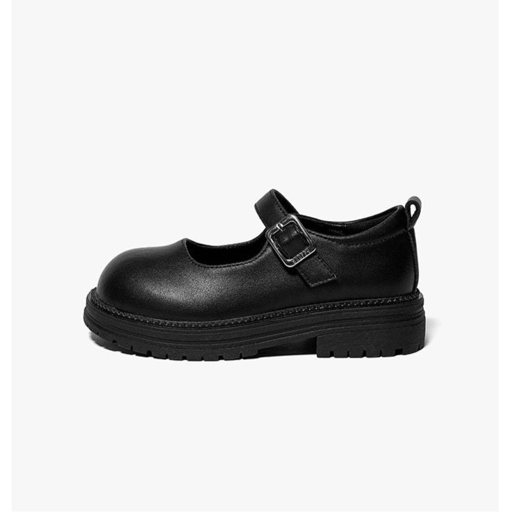 Snoffy Girl Black Leather Shoes