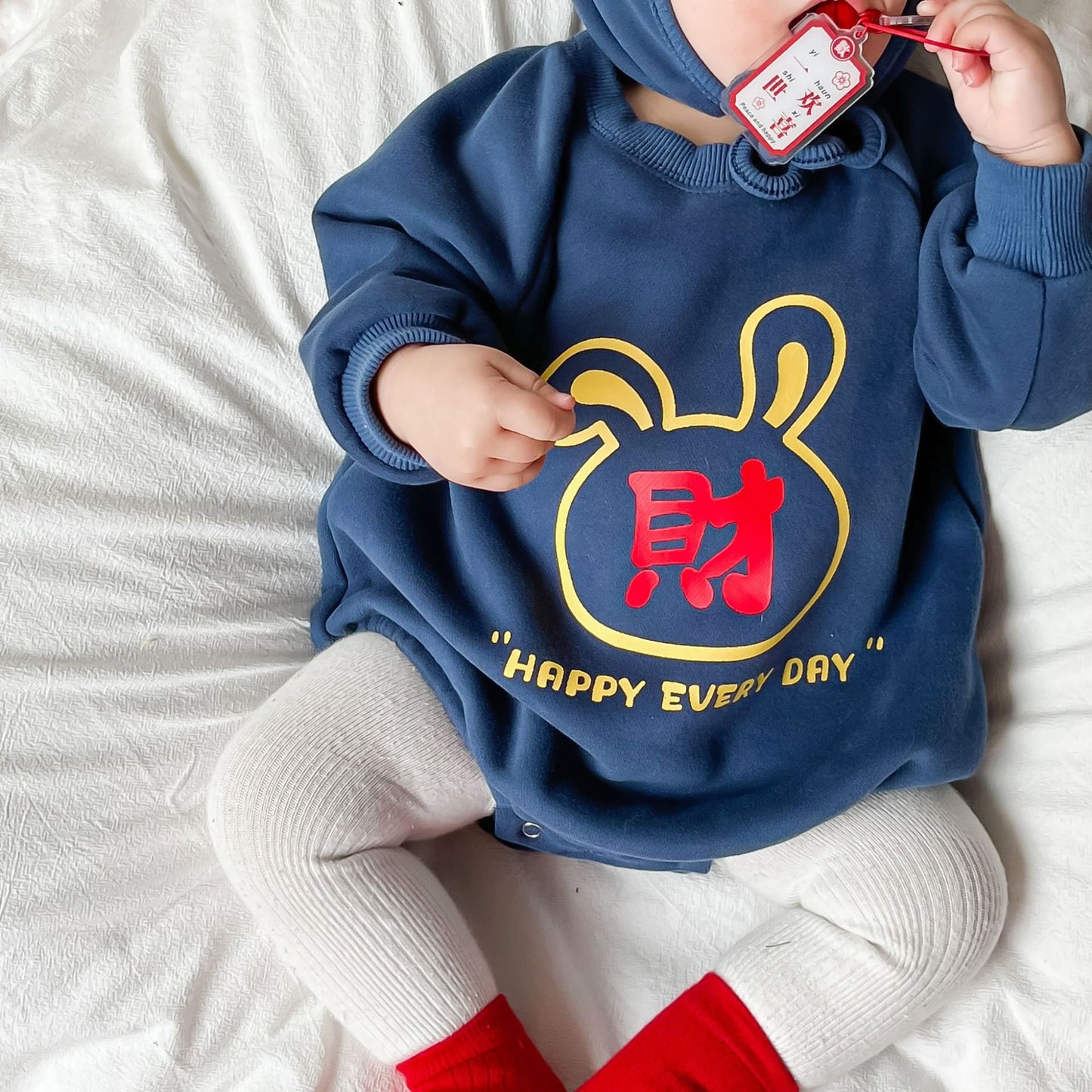 Baby New Year's clothing “Lucky Chinese character” Romper 2-piece Set