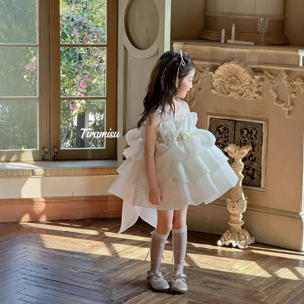 Tiramisu Girls' The Ivory Petal Cloud Dress (100-150/3y-12y)