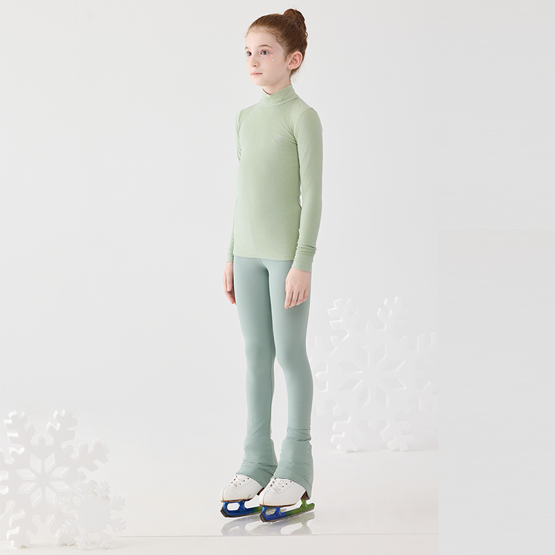 Jollybean FrostGlow Girls' Crystal Ice Skating Top (120-160/5y-10y+)
