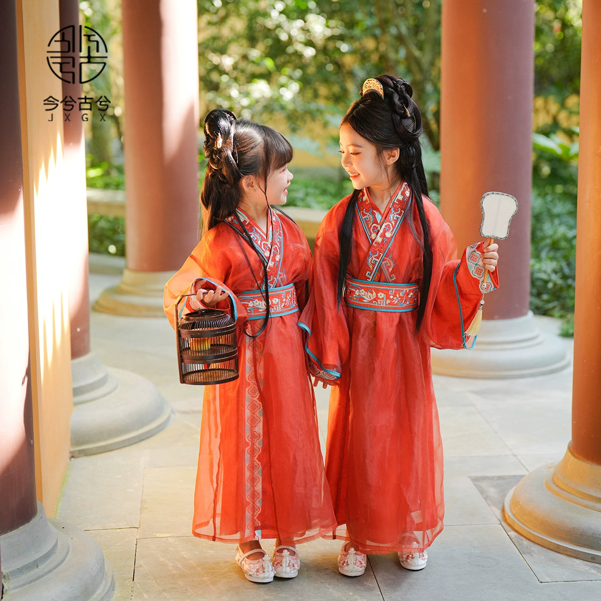 Robe 3 pièces JXGX pour fille, automne/printemps, Nouvel An chinois ---Leihuo