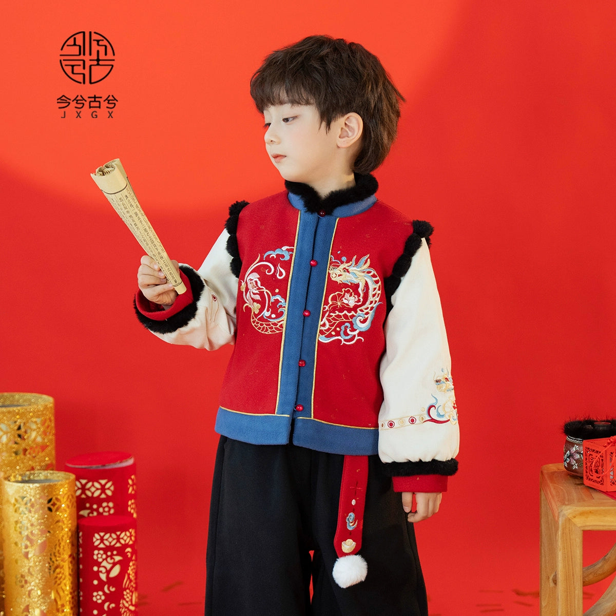 Veste pour garçon JXGX pour le Nouvel An chinois --- Jingyuan