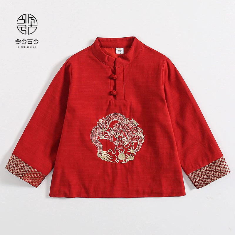 T-shirt JXGX automne/printemps pour garçon du Nouvel An chinois --- Longyi