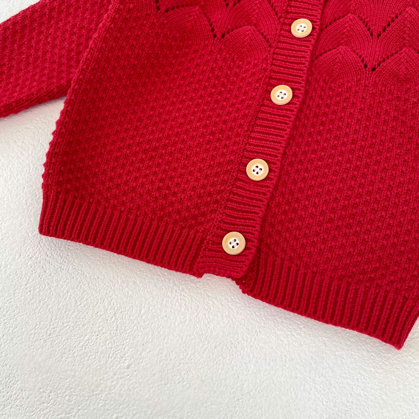 Ensemble 2 pièces body et cardigan en tricot rouge pour bébé fille