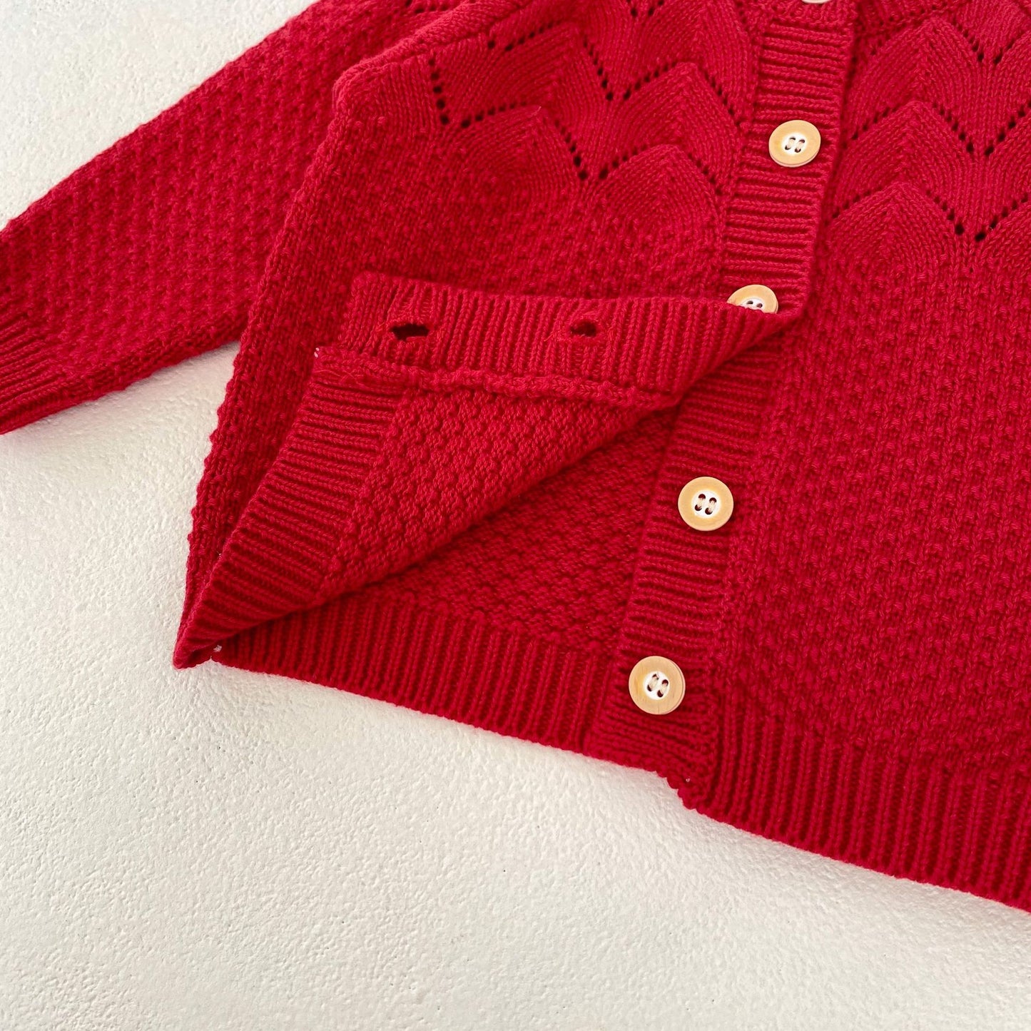 Ensemble 2 pièces body et cardigan en tricot rouge pour bébé fille