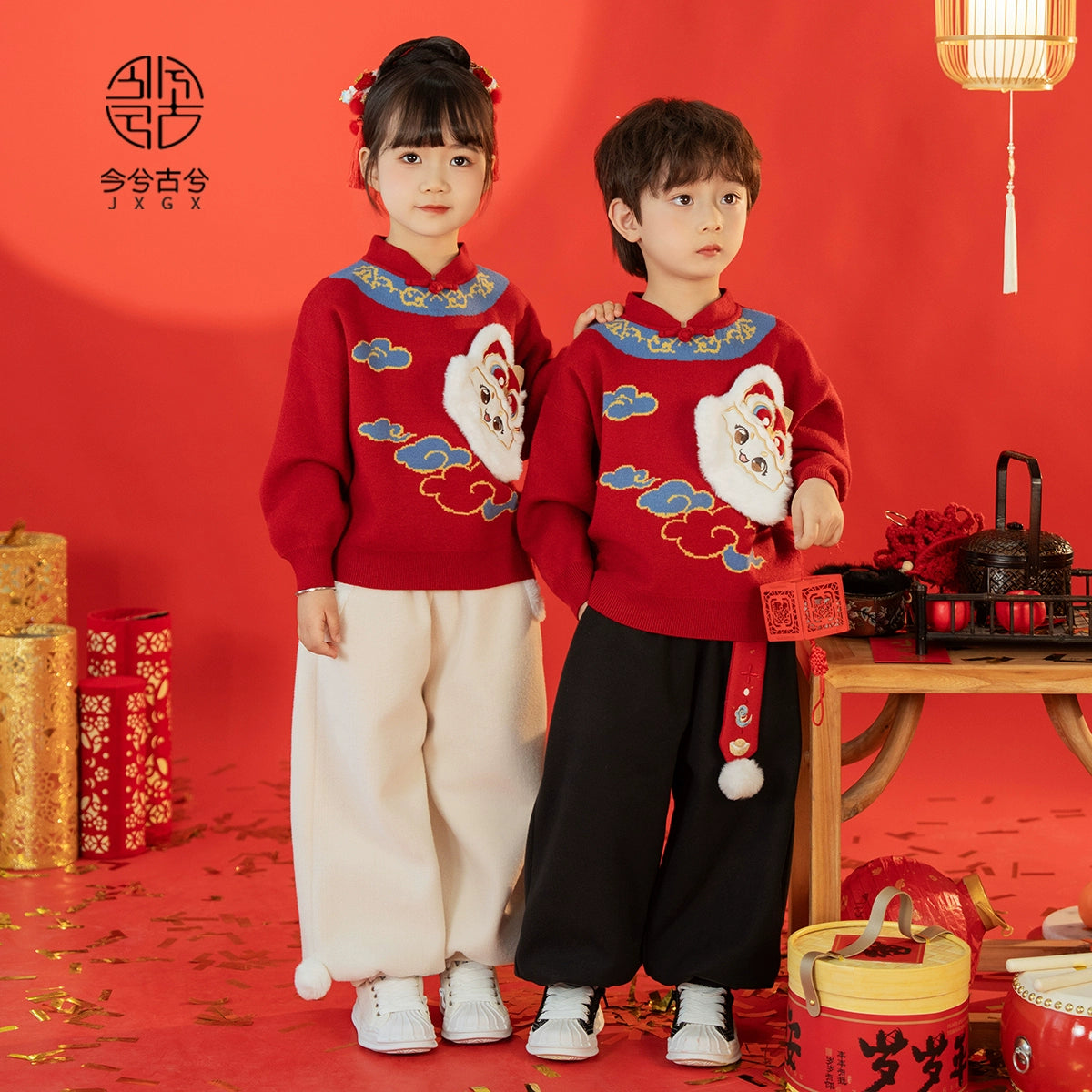 JXGX Kids Chinese New Year Unisex Sweater-LanXu