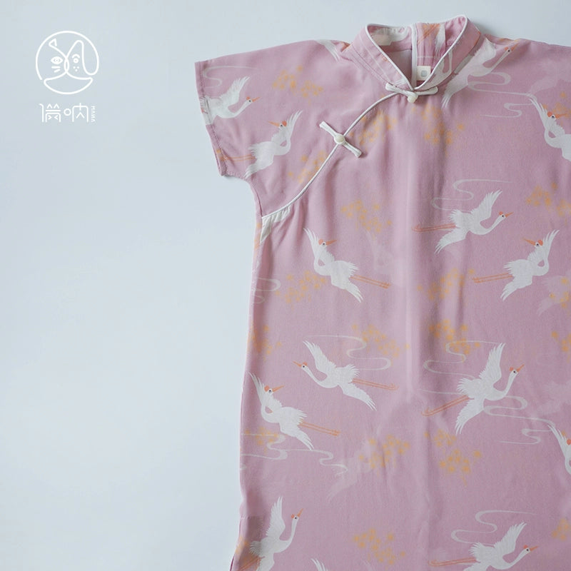 Mana Summer Charm Girls' Silk Qipao Dress cheongsam