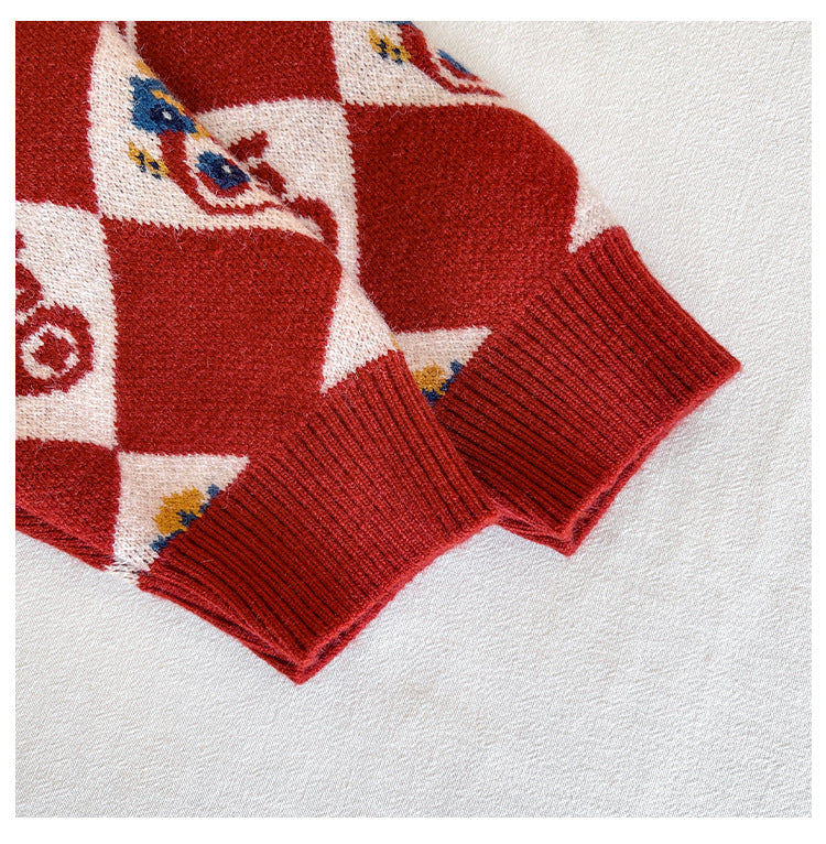 Cardigan pull « Lucky and Snake » pour enfants du Nouvel An chinois