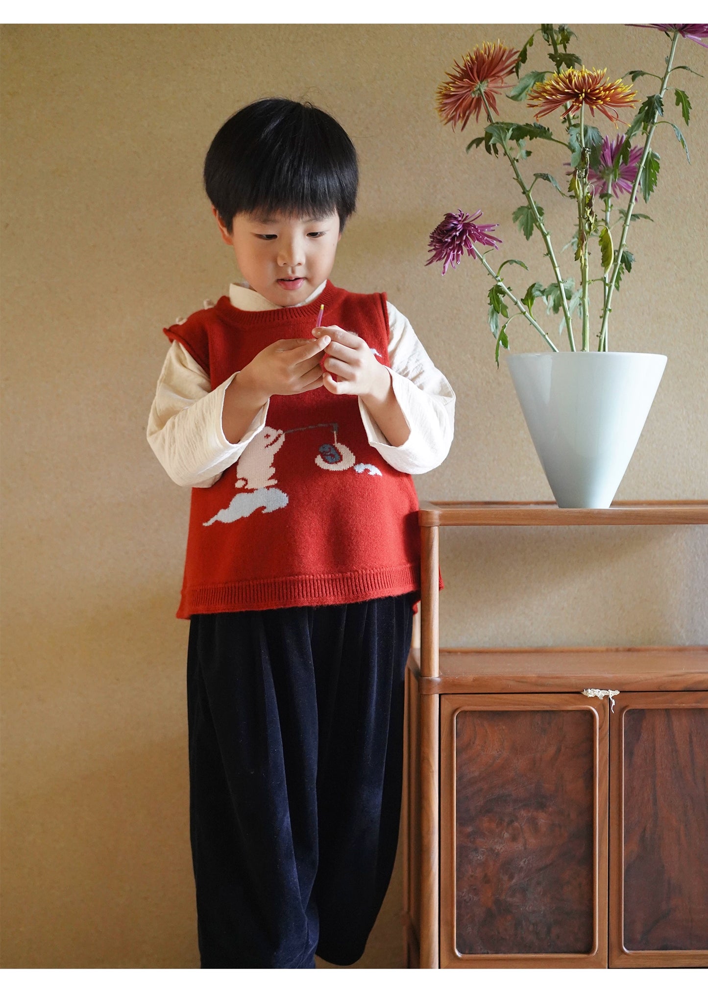 MaNa Chinese New Year Toddler Knitted Wool Vest