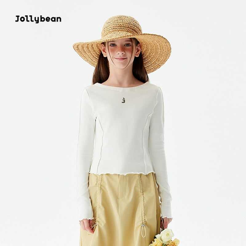 Jollybean Girls Butter Soft Seamline Long Sleeve Tee (120-170/ 5y-Adult)