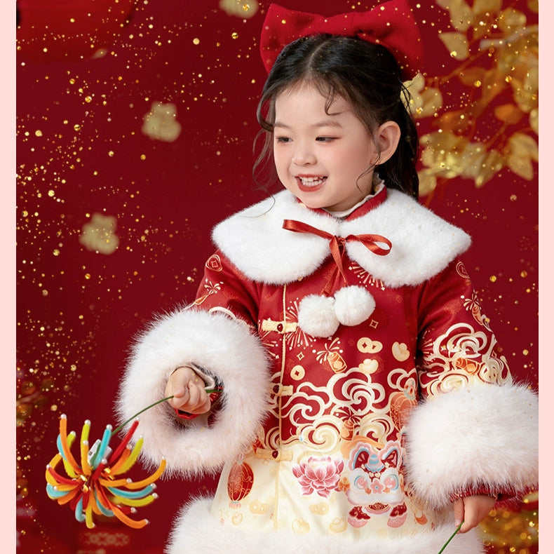MengHu Girls Chinese New Year Winter Jacket ---Changle