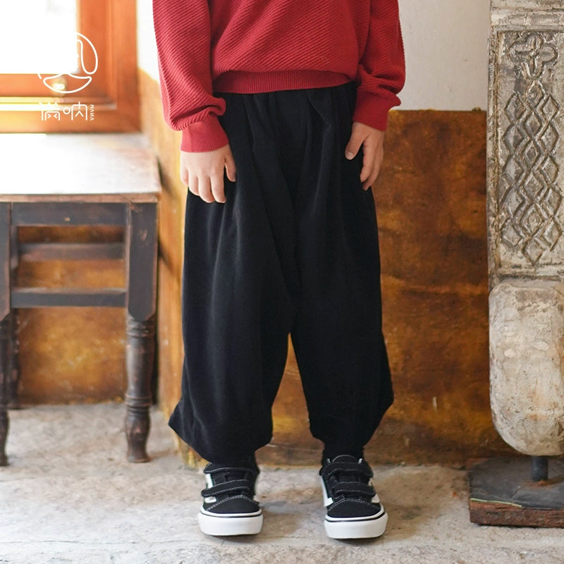 MaNa Kids Dark Green Cozy Corduroy Balloon Pants
