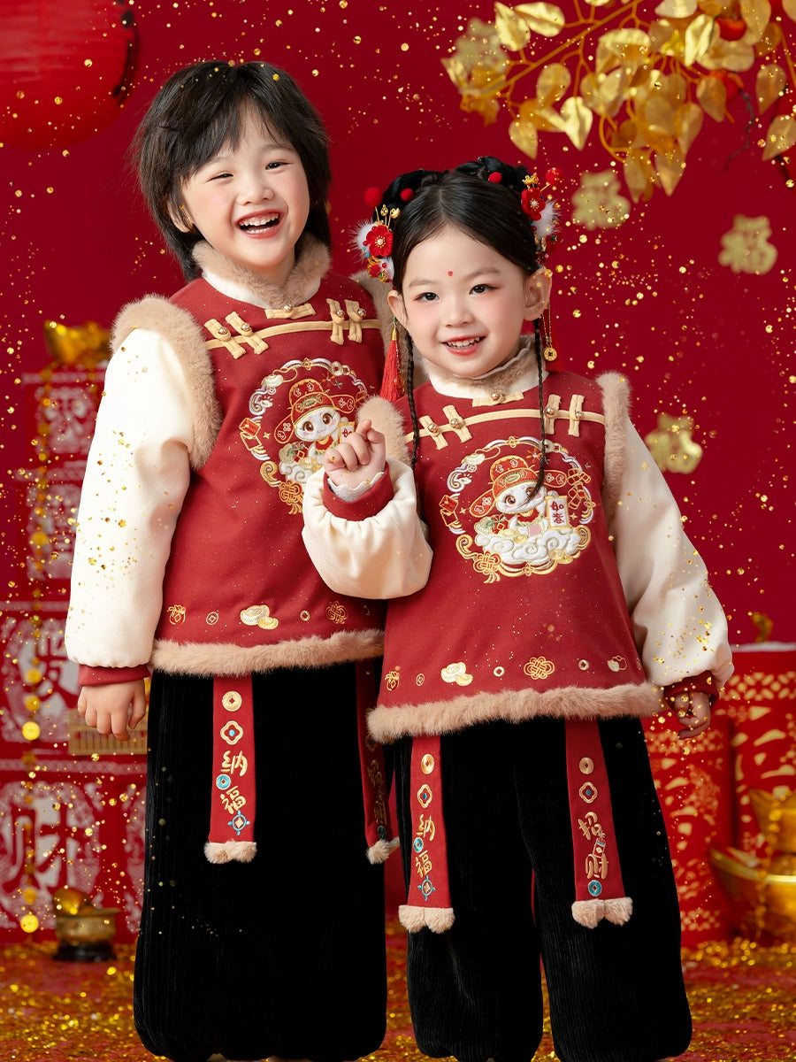 MengHu Kids’ Chinese New Year's Jacket ---Fuyou