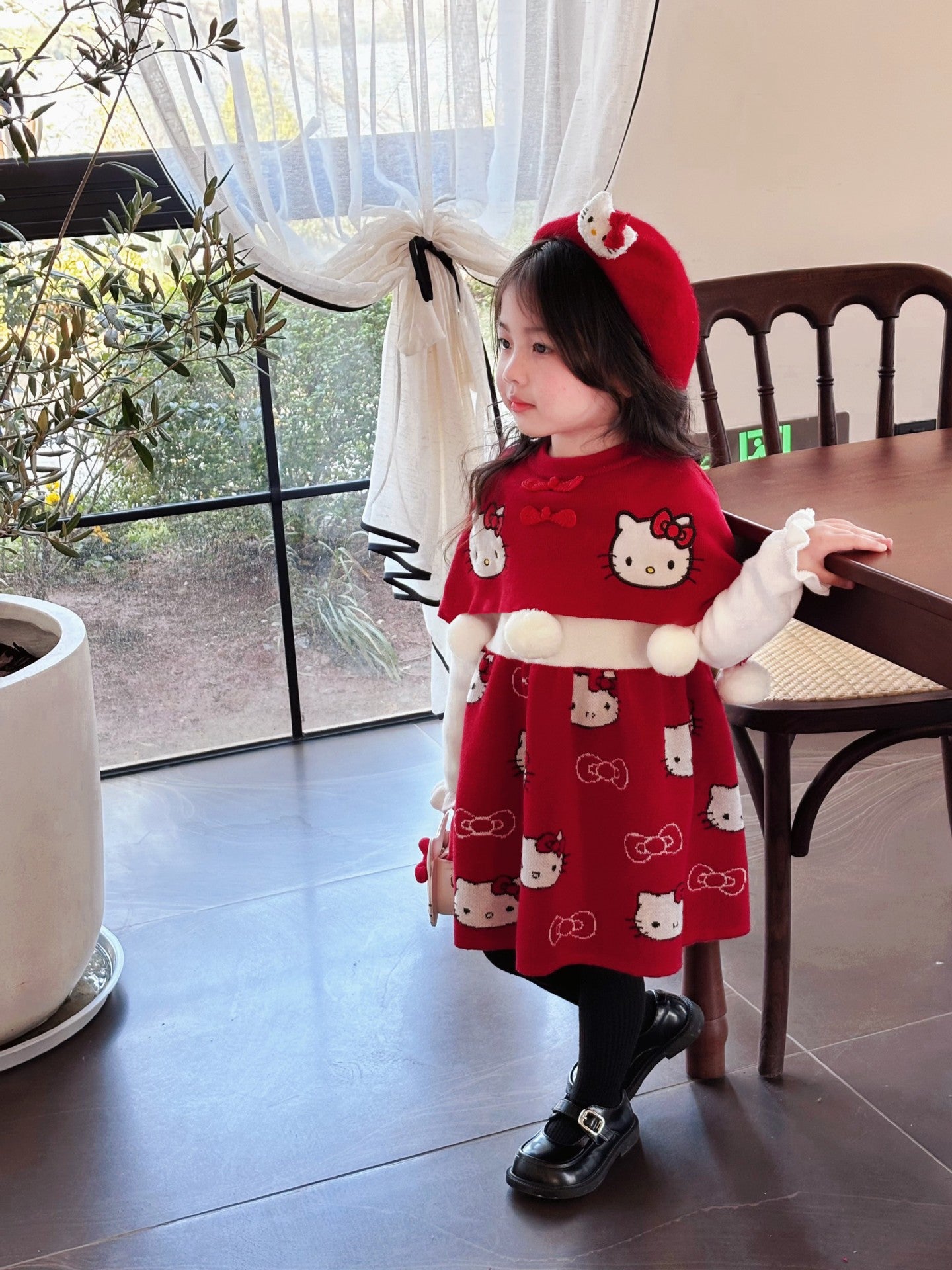Robe pull rouge Hello Kitty pour filles