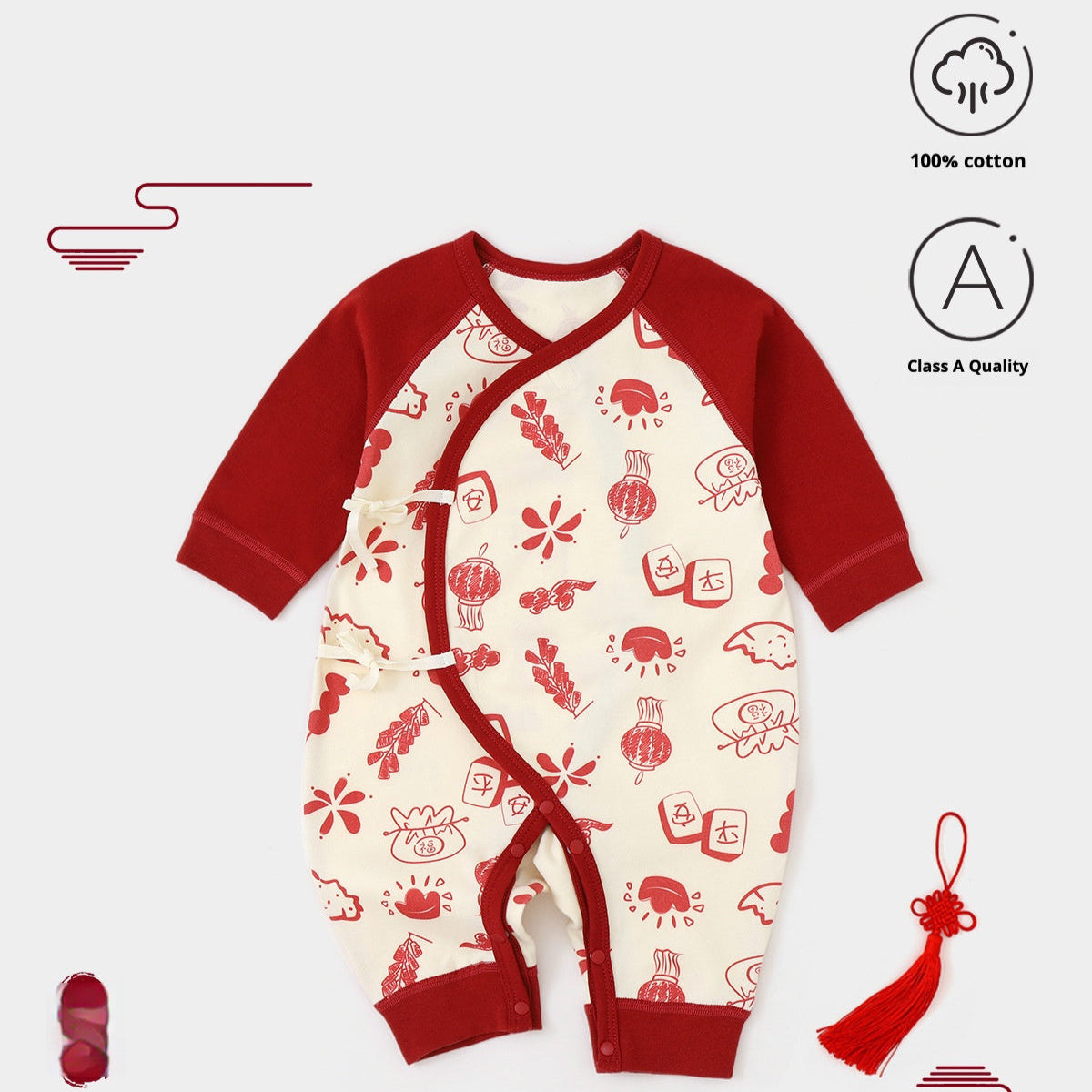 Collection de combinaisons festives rouges pour bébé – Options longues et enveloppantes