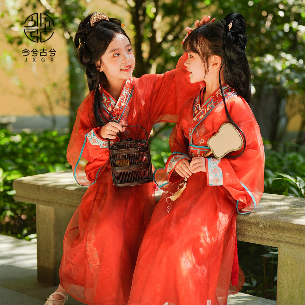 Robe 3 pièces JXGX pour fille, automne/printemps, Nouvel An chinois ---Leihuo