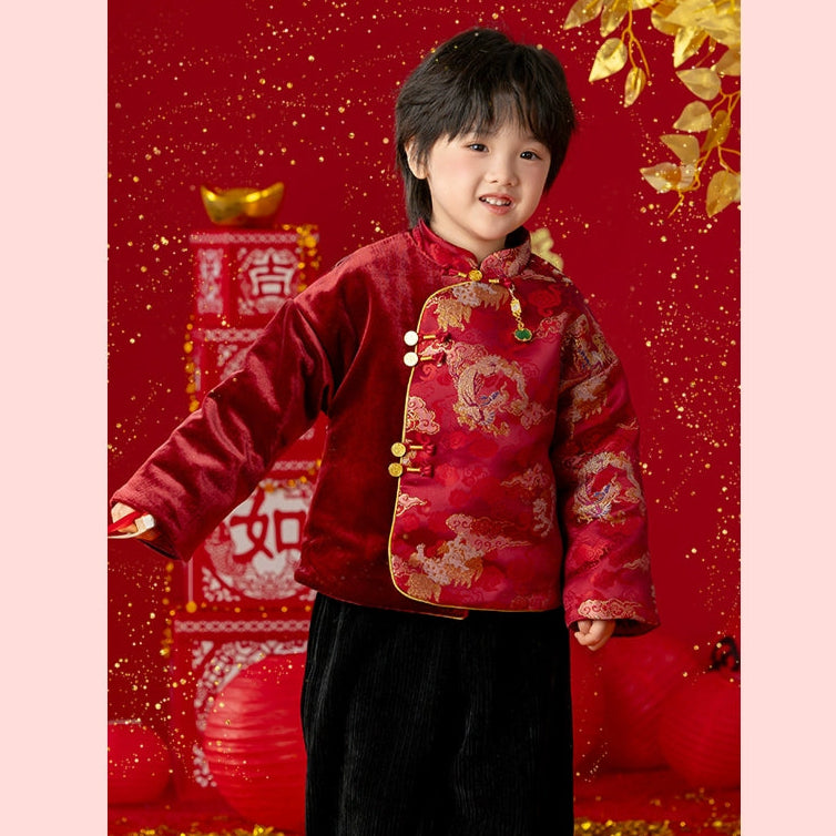 MengHu Kids Chinese New Year Sibling Outfit ---Xiaojinlong