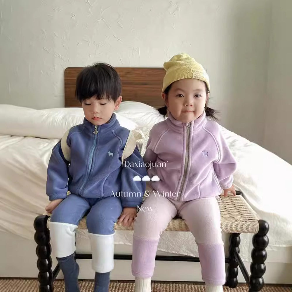 Ensemble polaire à fermeture éclair DXJ CozyFlex pour enfants