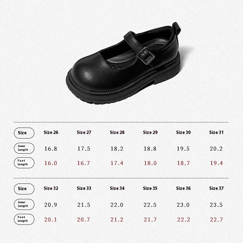 Snoffy Girl Black Leather Shoes