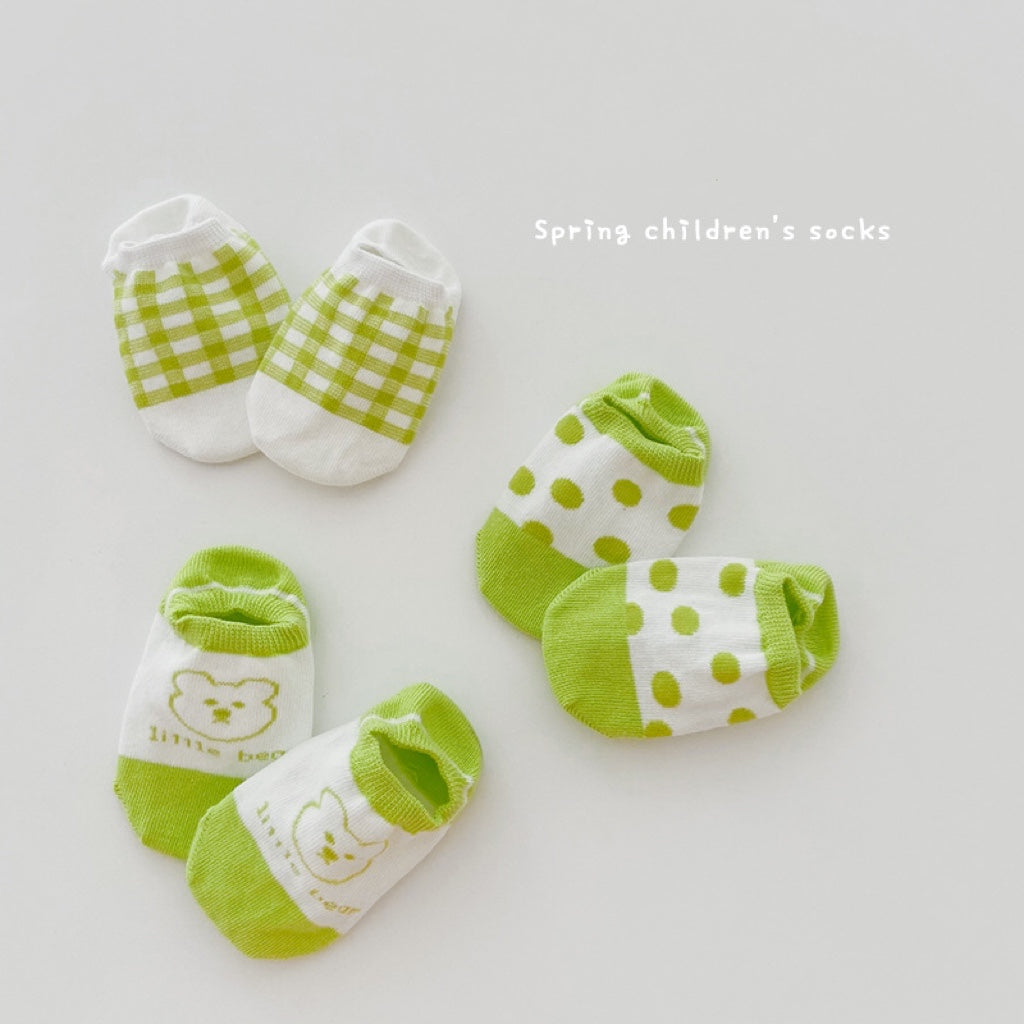 3-Pair Little Bear Anti-skid Low Cut Sock Set (1-8y) - C2C Kids