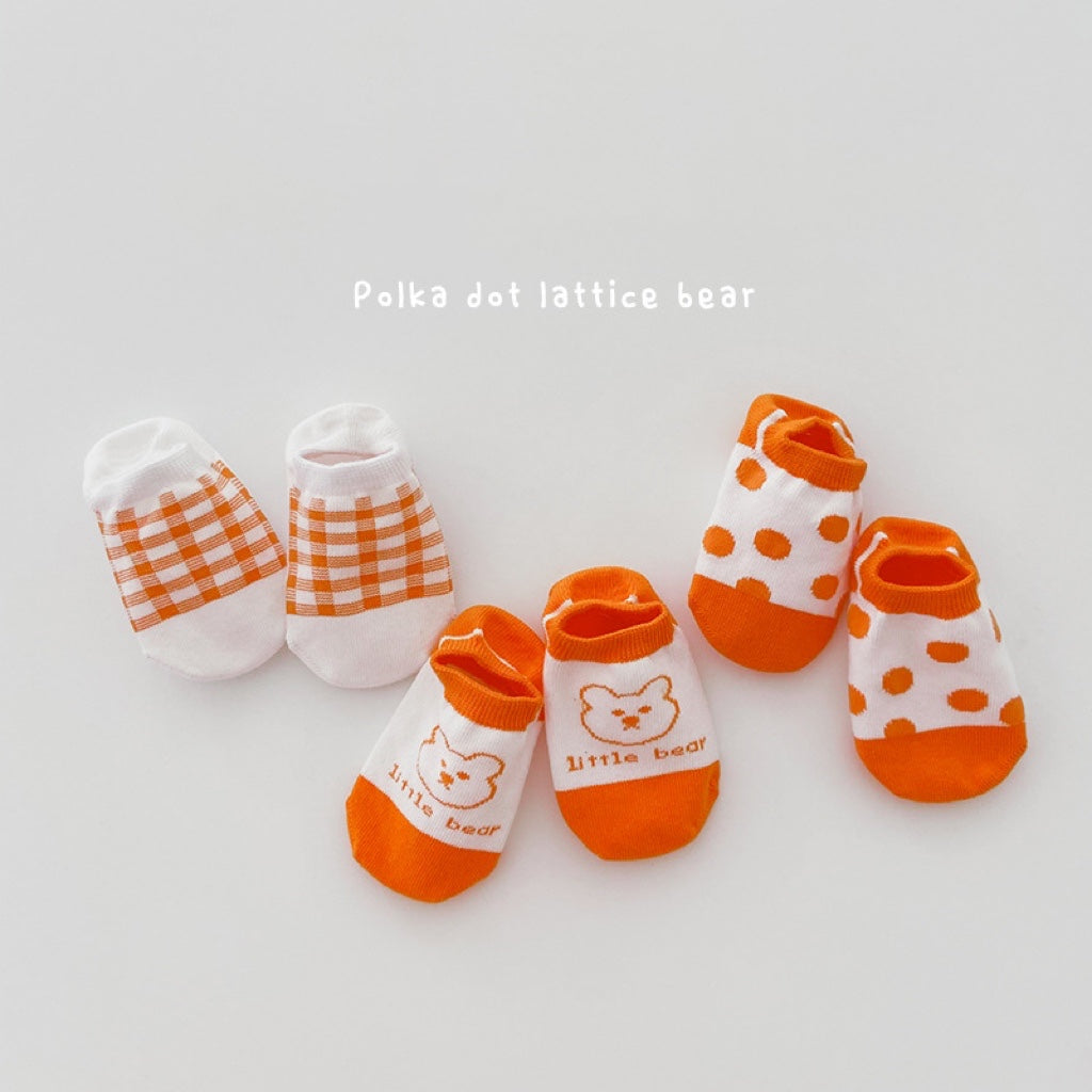 3-Pair Little Bear Anti-skid Low Cut Sock Set (1-8y) - C2C Kids