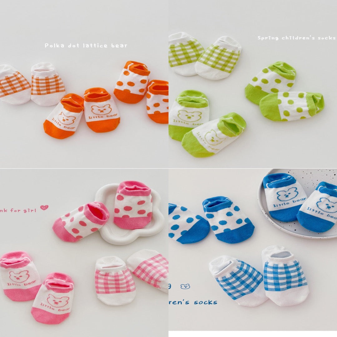 3-Pair Little Bear Anti-skid Low Cut Sock Set (1-8y) - C2C Kids