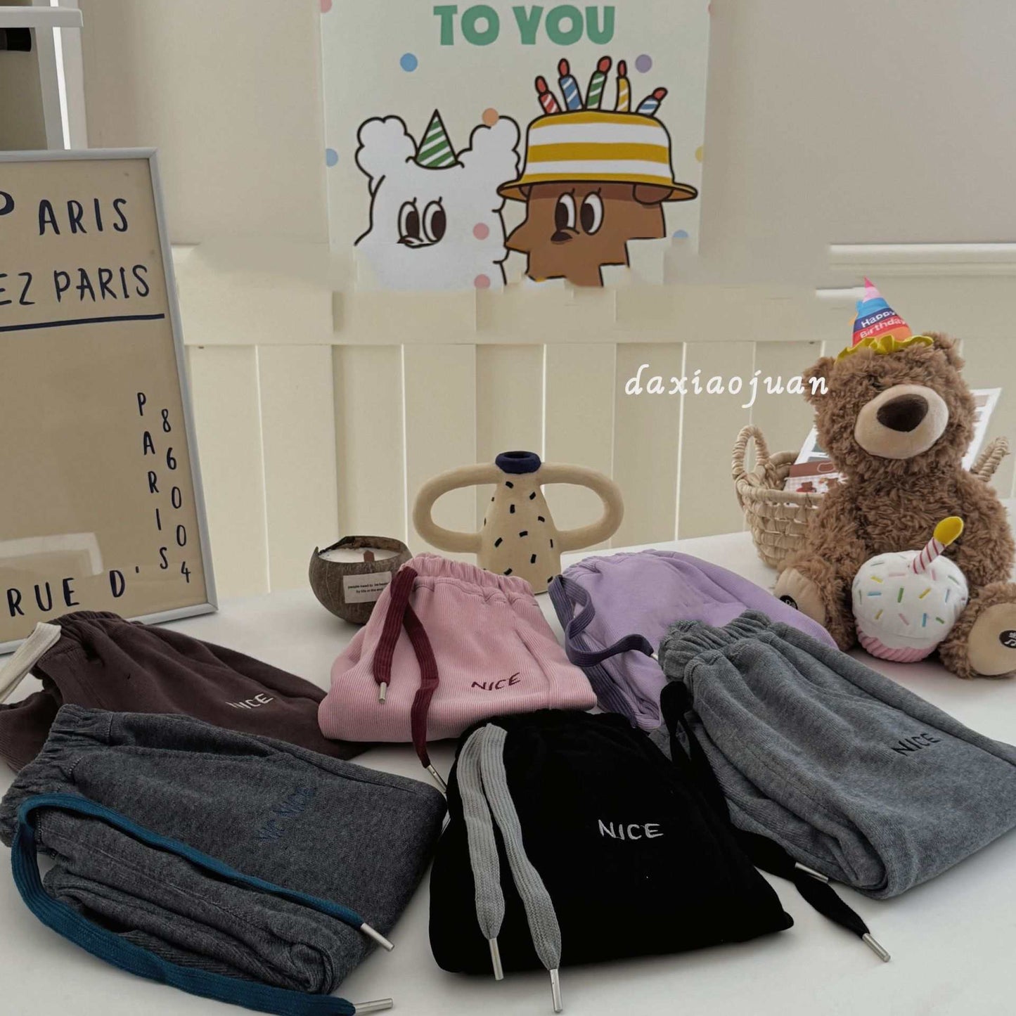 DXJ Kids Solid Colour Casual Pants