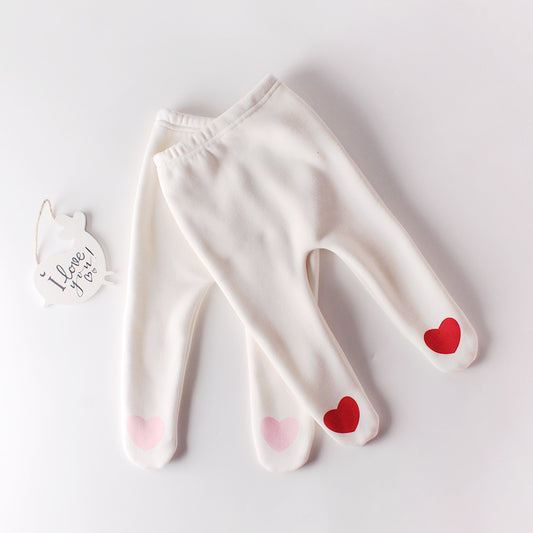 Baby Heart Shaped Tights (Fleeced or Regular)