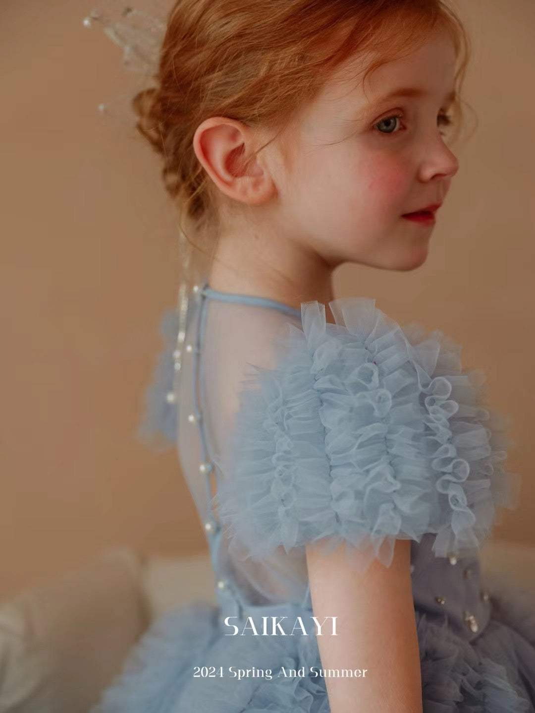 SaiKaYi Girl Blue Princess Dress