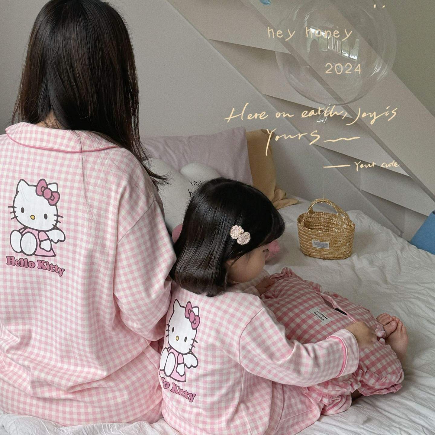 DXJ Family Matching Cotton Lapel Pyjamas Set