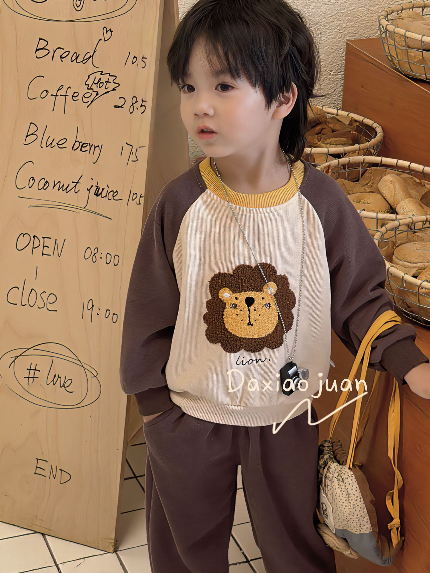 DXJ Kids Cute Cartoon sweatshirt & Sports Set