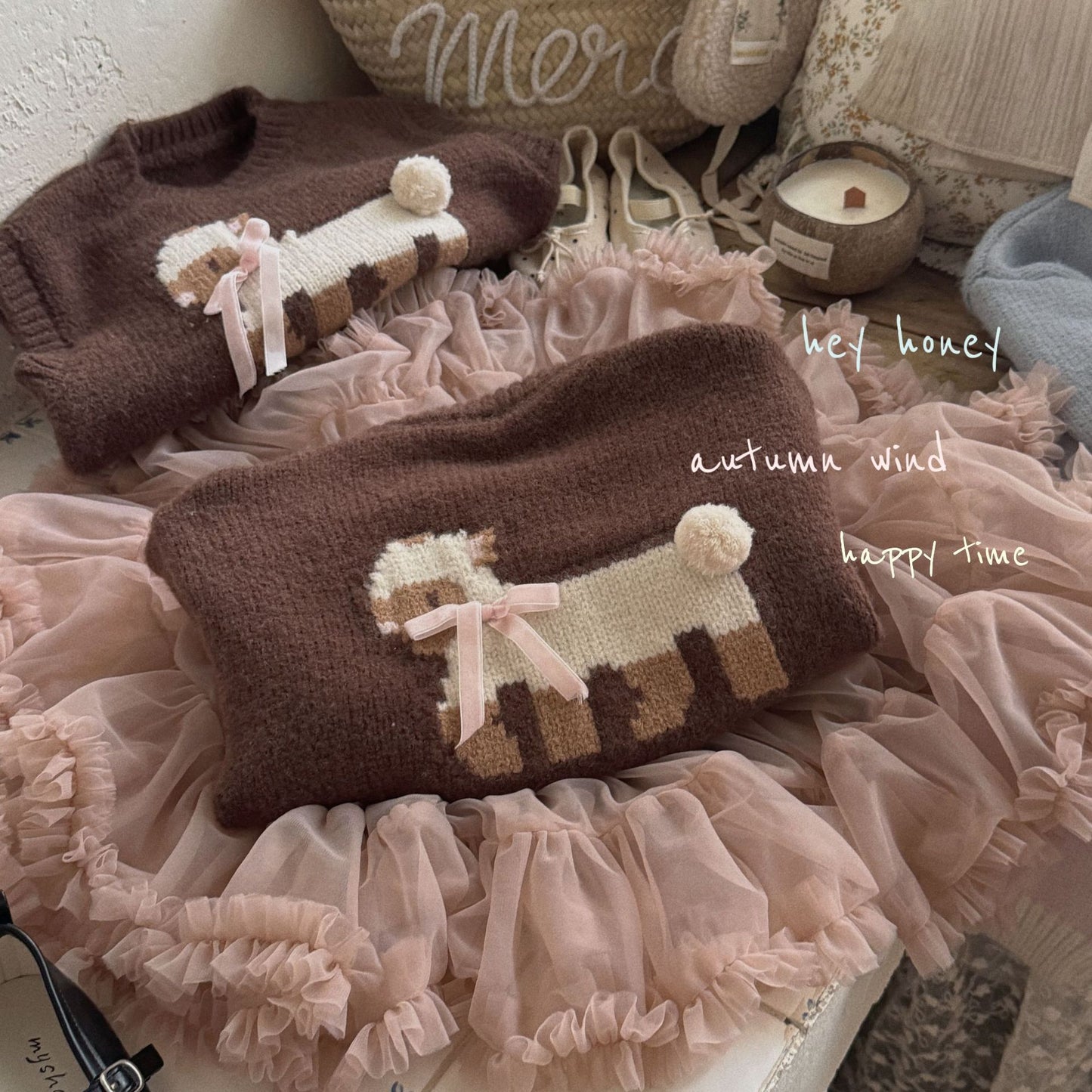 DXJ Cute Sheep/Bear Knitted Vest