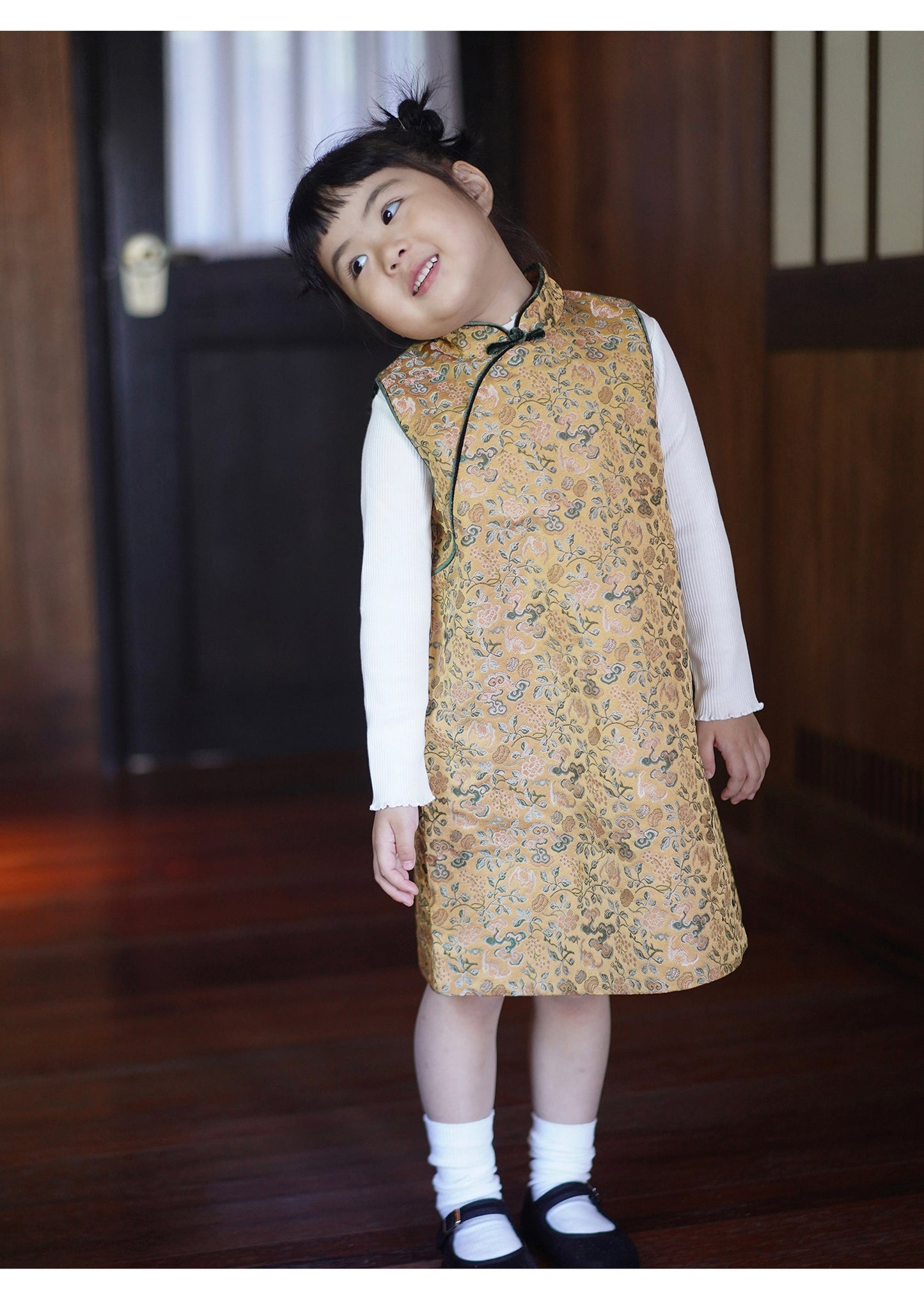 Manna Heritage Jacquard Vest Qipao Dress