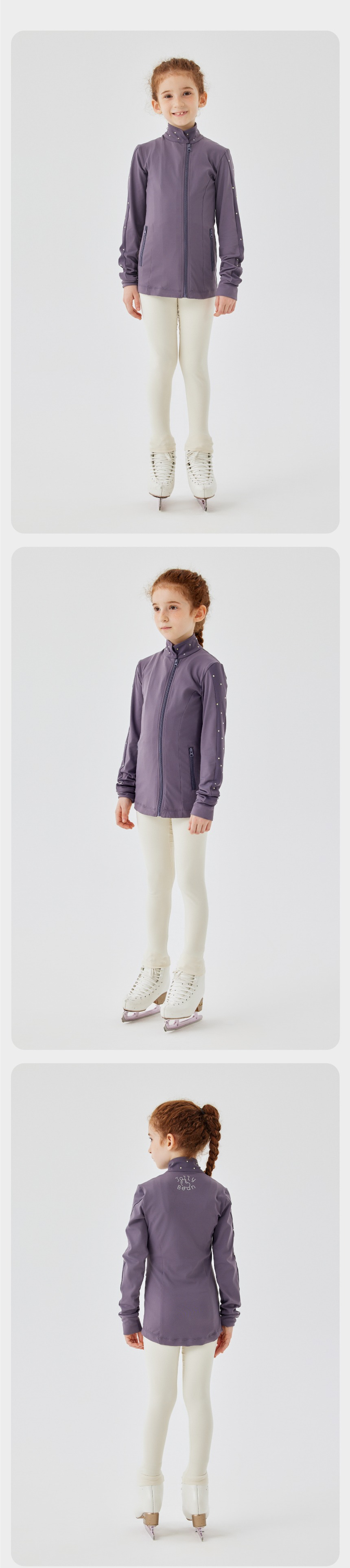 Jollybean Sparkle Glide Girls' Figure Skating Jacket (Fleece or Regular) (120-165/5y-14y+)