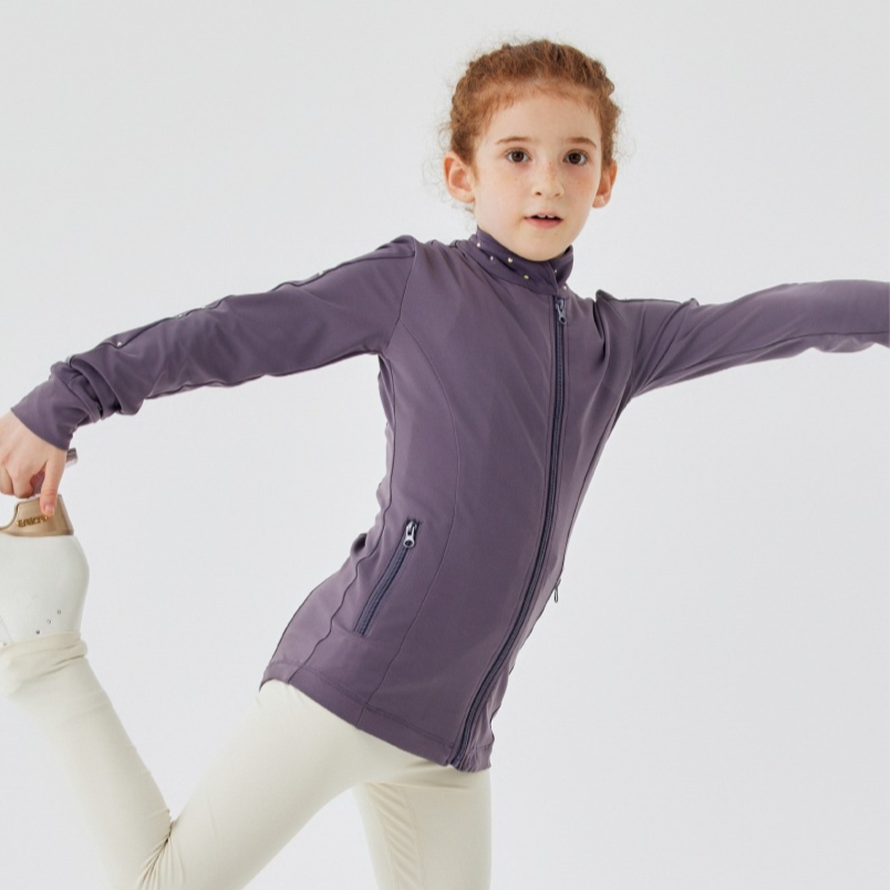 Jollybean Sparkle Glide Girls' Figure Skating Jacket (Fleece or Regular) (120-165/5y-14y+)